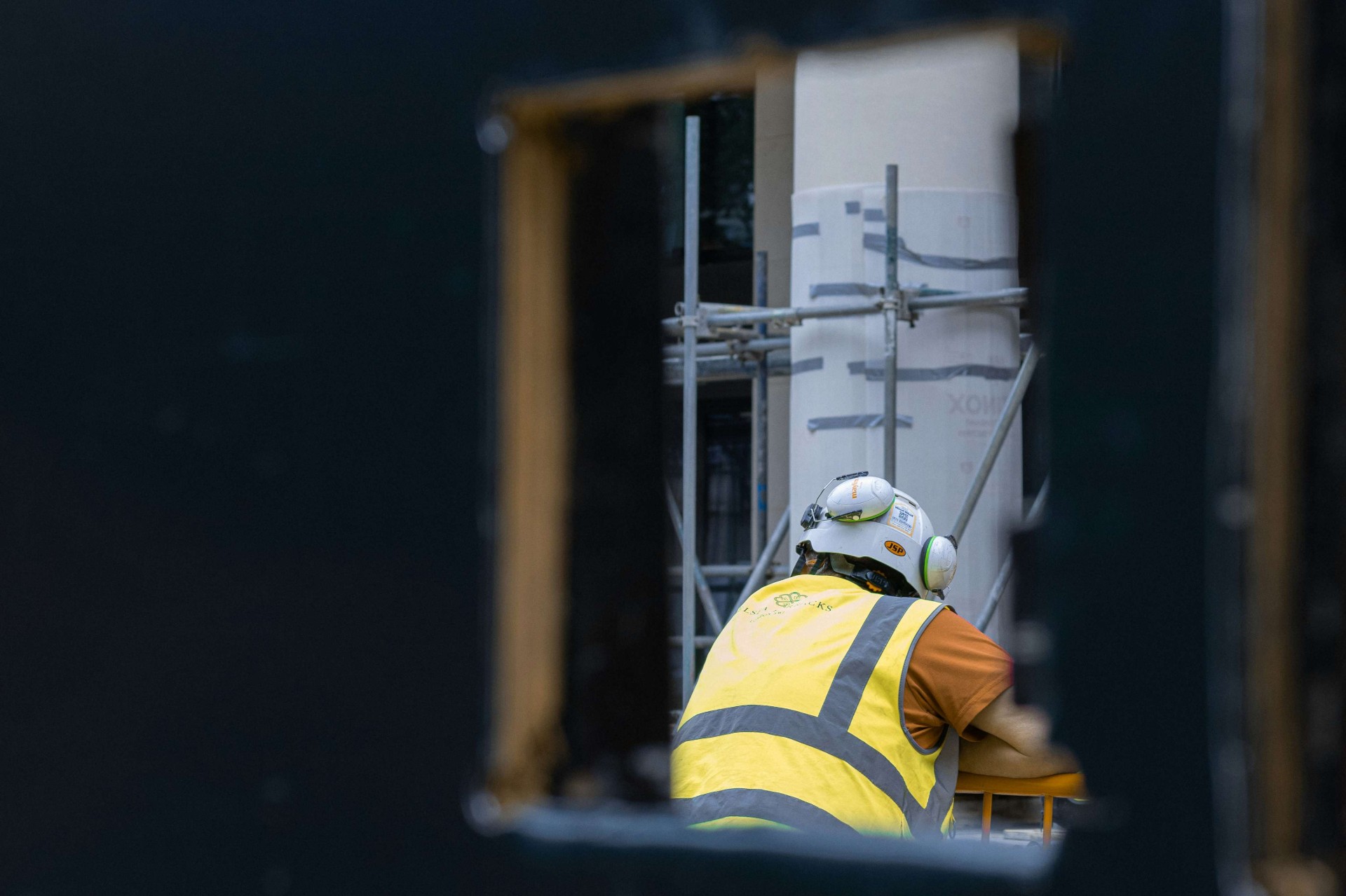 Engineer performing subsidence repair